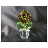 Swarovski Crystal Yellow Happy Flower ~ 2" tall