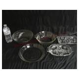 Vintage Glass Relish, Celery Dish & Bowls