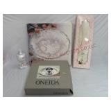 Wedding Platter Silverplate Chip & Dip & Plume Pen