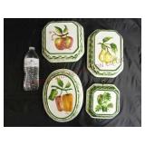 ABC Bassano Italy Hand Painted Molds ~ Set of 4