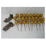 Christmas Sugar Beaded Fruit ~ Grapes & Apples