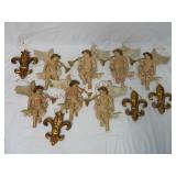 Angel & Fleur De Lis Ornaments ~ Lot of 11