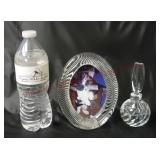 Crystal Perfume Bottle & Oval Picture Frame