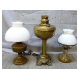 Vintage Oil & Electric Lamps ~ Lot of 3