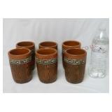 Terra Cotta Cups / Tumblers ~ 4.75"t ~ Set of 6