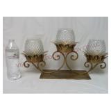 Metal & Glass Pineapple Shaped Candle Holder