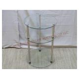 Round Glass & Metal Shelf / Table