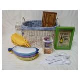 Lined Basket & Kitchen Items ~ Everything Shown!