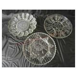 Deviled Egg Server & (2) Glass Trays / Servers