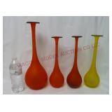 Pier 1 Decorative Glass Bottles / Vases ~ Lot of 4