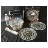 Godinger Salad Set & Royal Brighton Cake Plates