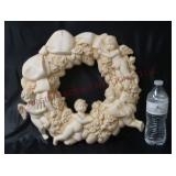 Ceramic Cherub Wreath ~ 12"