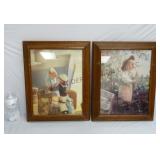 Vintage Wood Framed Children Prints ~ 2
