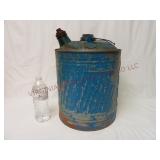 Vintage / Antique Blue & Red Metal Gas Can