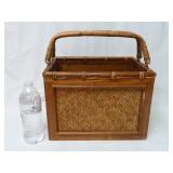 Rattan Handled Basket ~ 13"x9.5"x9.5" Tall