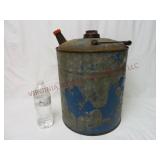 Vintage Metal Gas Can w Wood Handle