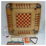 Vintage Carrom Game Board & Accessories