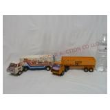 Pressed Steel Buddy L Tractor Trailers ~ Lot of 2