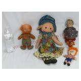 Holly Hobbie, Raggedy Andy & Small Fabric Dolls