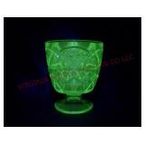 Federal Uranium Glass Rosemary Open 4" Sugar