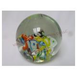 Millefiori Glass Orb Paperweight