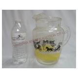Mid Century Horse & Carriage Beverage Pitcher