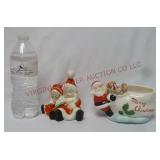 Sleeping Santa & Mrs Clause Figurine & Candy Dish