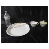 Corelle Butterfly Gold Platter, Sugar & Creamer