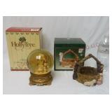 Angel Waterglobe & Nativity Basket