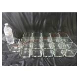 Square / Cube Clear Glass Vases ~ Set of 16