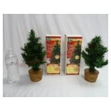 Yule Rite 12" Tall Fiber Optic Trees ~ Set of 2