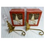 Home for the Holidays Brass Stocking Hangers ~ 2