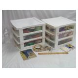 3-Drawer Storage Bins of Ribbon & Craft Supplies