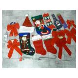 Christmas Stockings, Red Bows & Wreath Hangers