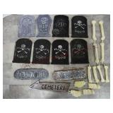 Halloween ~ Foam Gravestones, Signs & Bones