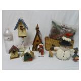 Decorative Birdhouses, Snowman & Pinecones