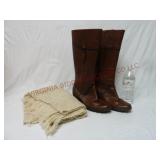 Leather Upper Womens 7.5W Boots & Shawl