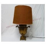 Antique Russian Brass Samovar Urn Table Lamp