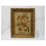 Antique Frame w Crewel Needlepoint