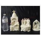 Porcelain Nativity Tealight, Music Box & Figurine