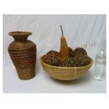 Woven Vase, Basket, Gourd & Wicker Balls