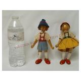 Vintage Wooden Dolls ~ Made in Poland ~ 7" tall