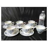 Johnson Bros Blue Nordic Ironstone Cups & Saucers