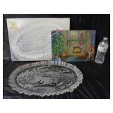 Canape Tray & Glass Serving Board w Spreader