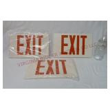 Plastic Exit Signs ~ Lot of 3