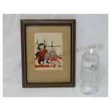 Vintage Pamela Coshy 18/45 Framed Block Print