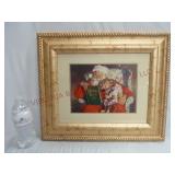 Santa Christmas Stories w Child Framed Print