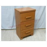 Vintage Painted 3-Drawer Solid Wood Cabinet