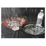 Christmas Pedestal Dessert Server & Small Tray