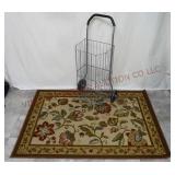 Folding Portable Basket / Cart & 55"x40" Rug
